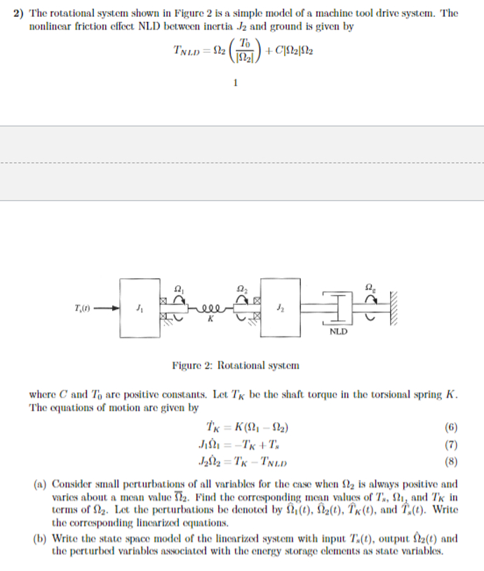 The rotational system shown in Figure 2 is a