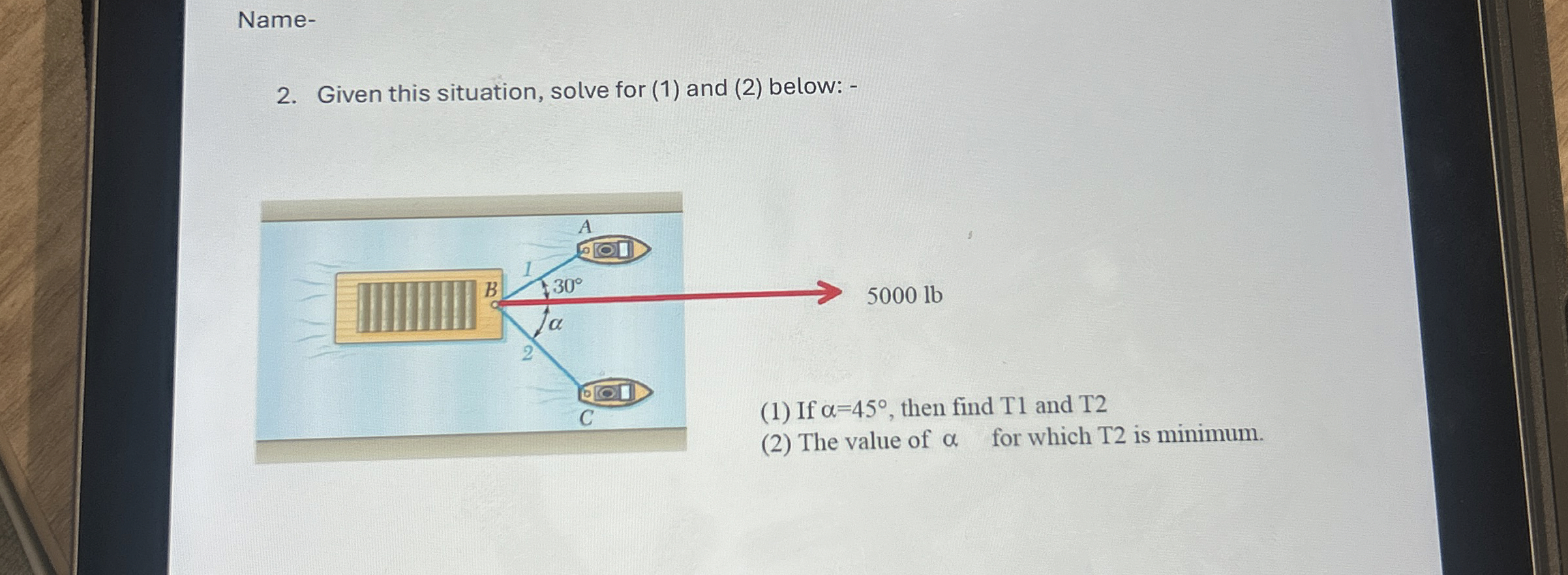 Numerican Based problems: - Given P = 7 5 N , Q =