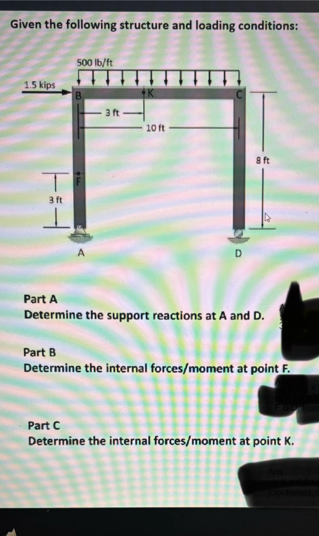 Given the following structure and loading