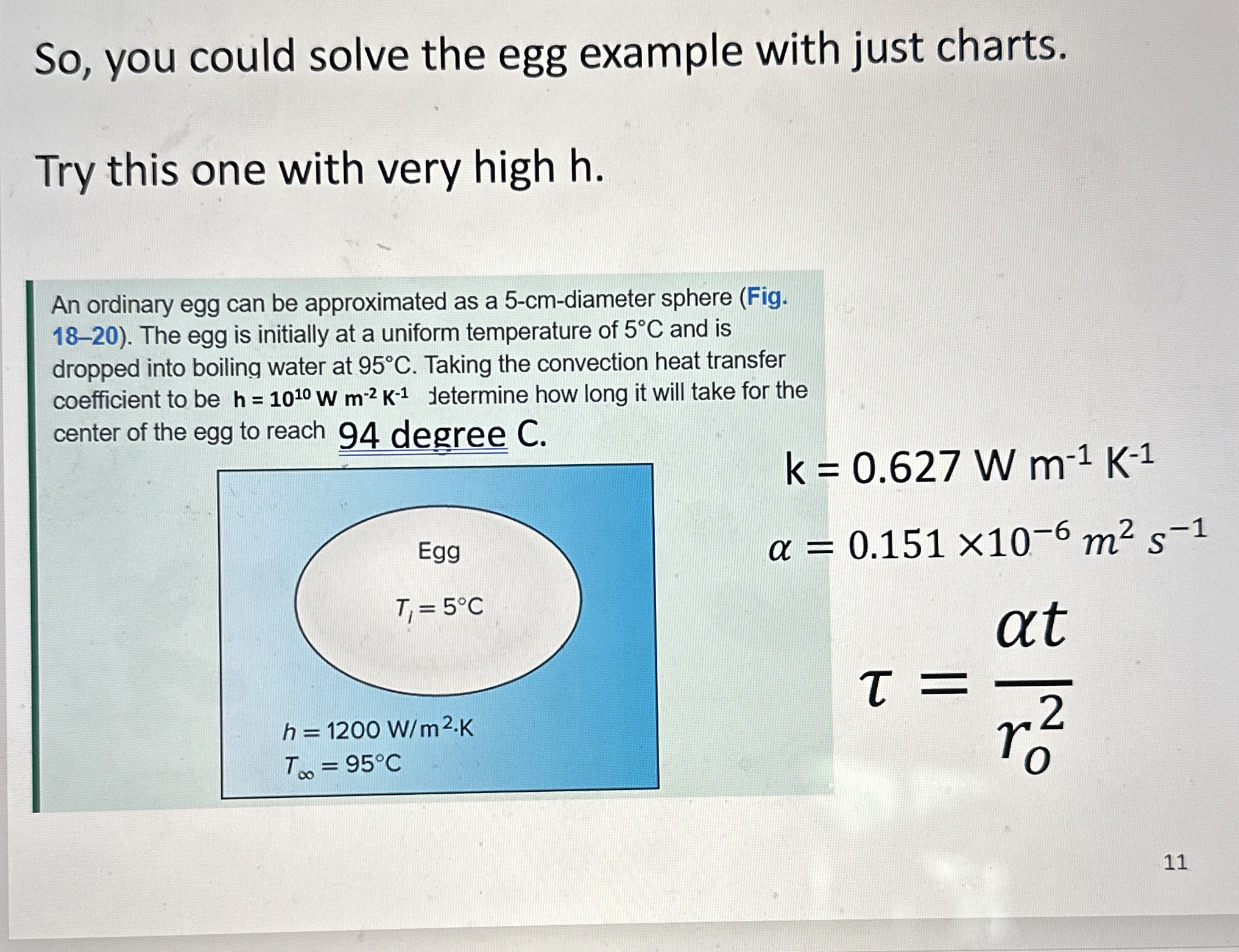 So , you could solve the egg example with just
