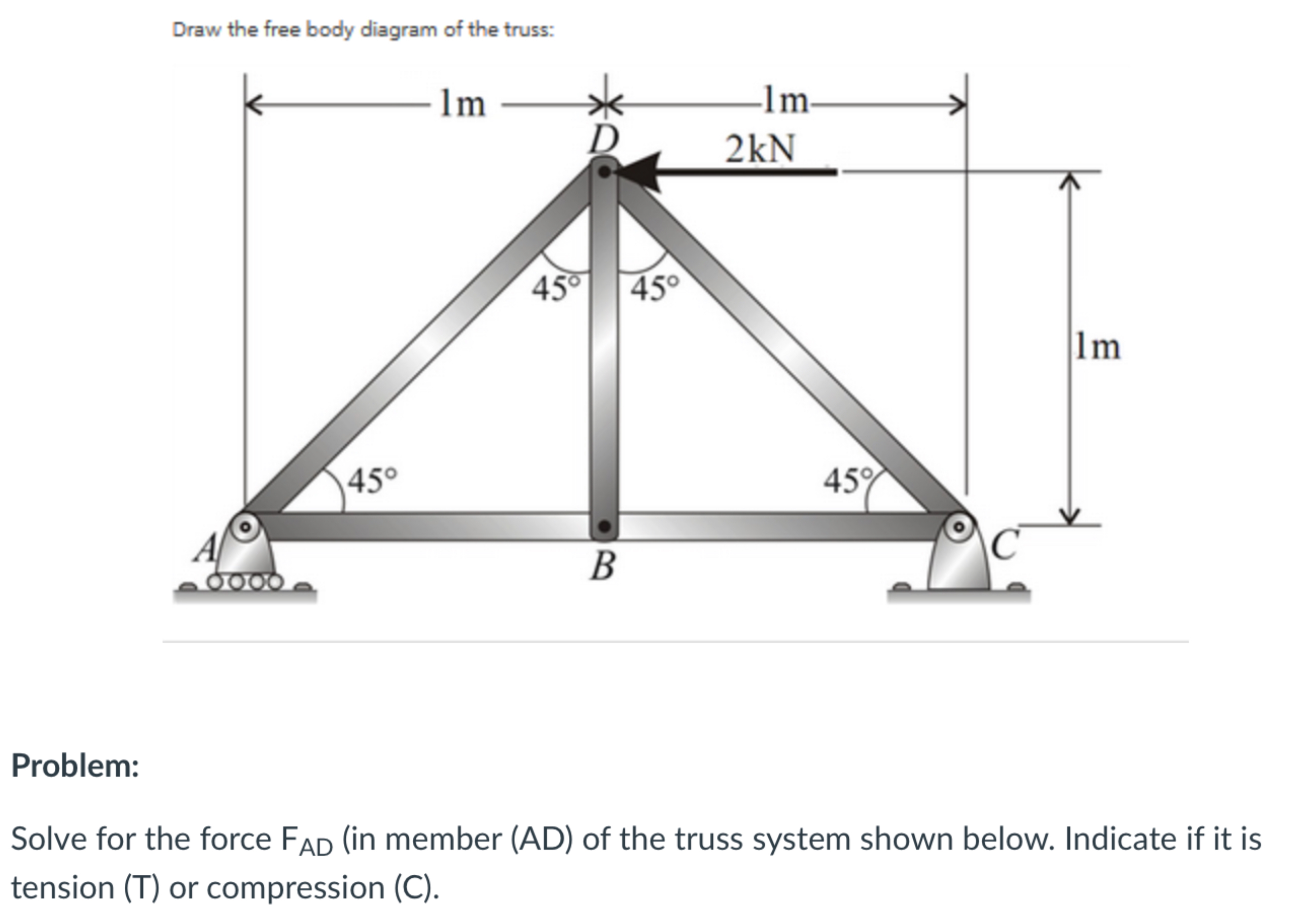 Problem: \ ( \ square \ ) Solve for the force \ (