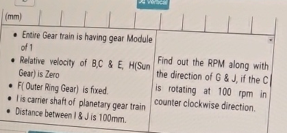 ( mm ) 4 veriiCal Entire Gear train is having