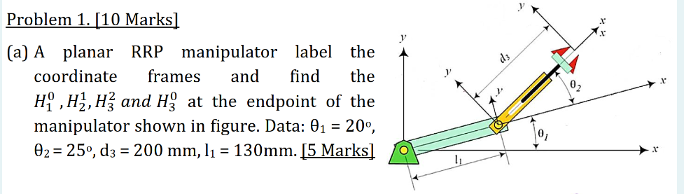 Problem 1 . [ 1 0 Marks ] ( a ) A planar RRP