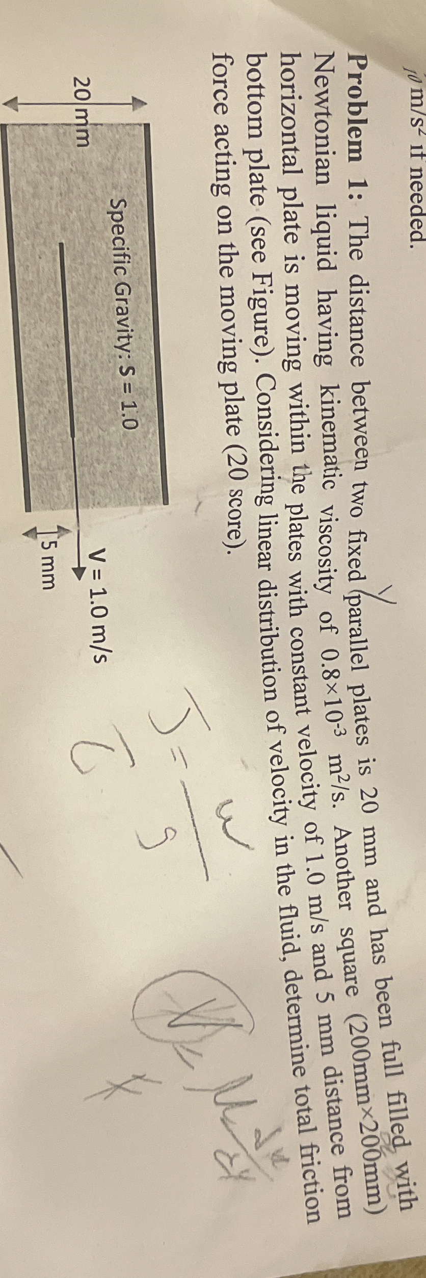 1 0 m s 2 if needed. Problem 1 : The distance