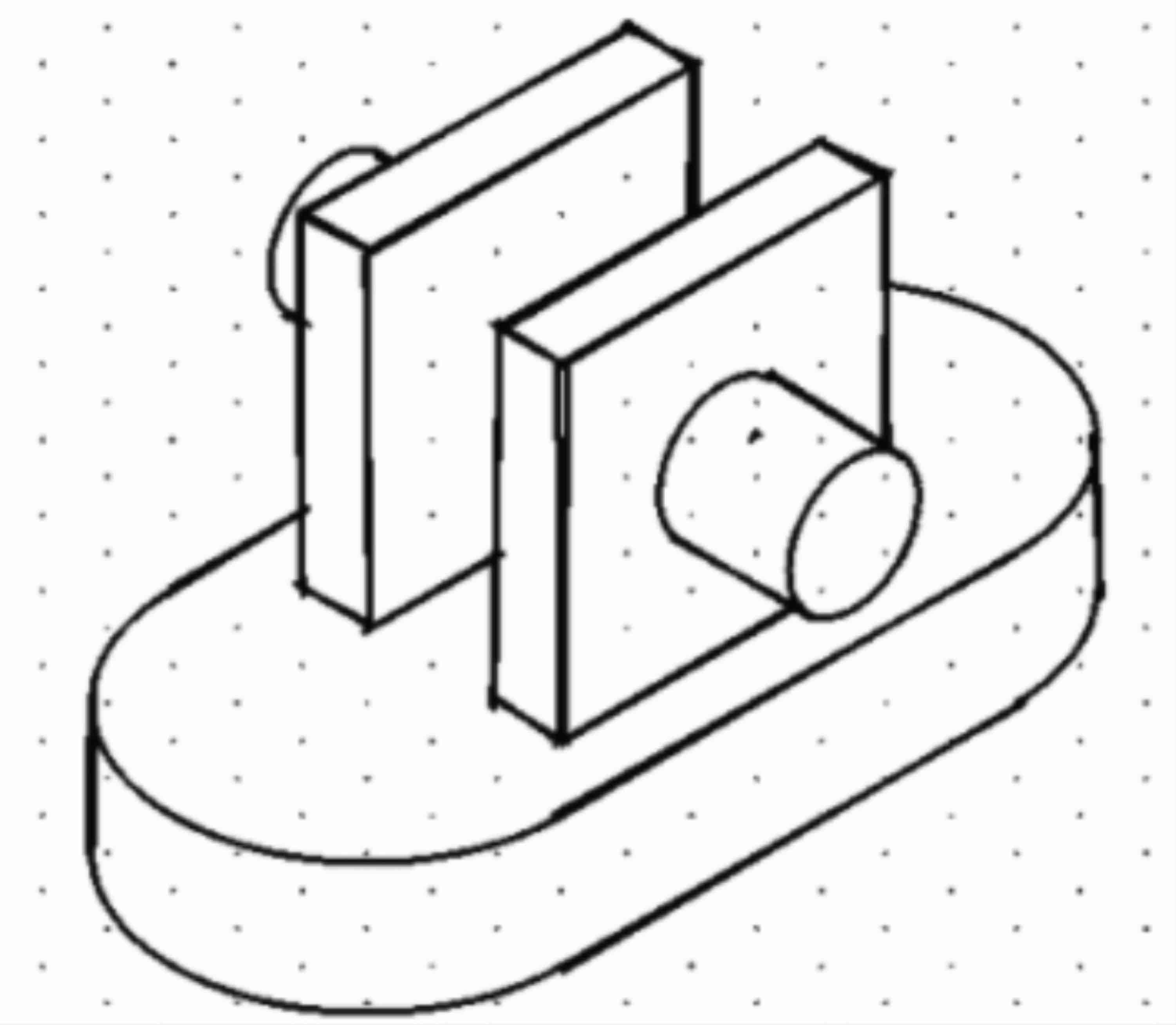 show the front view, top view and right side view