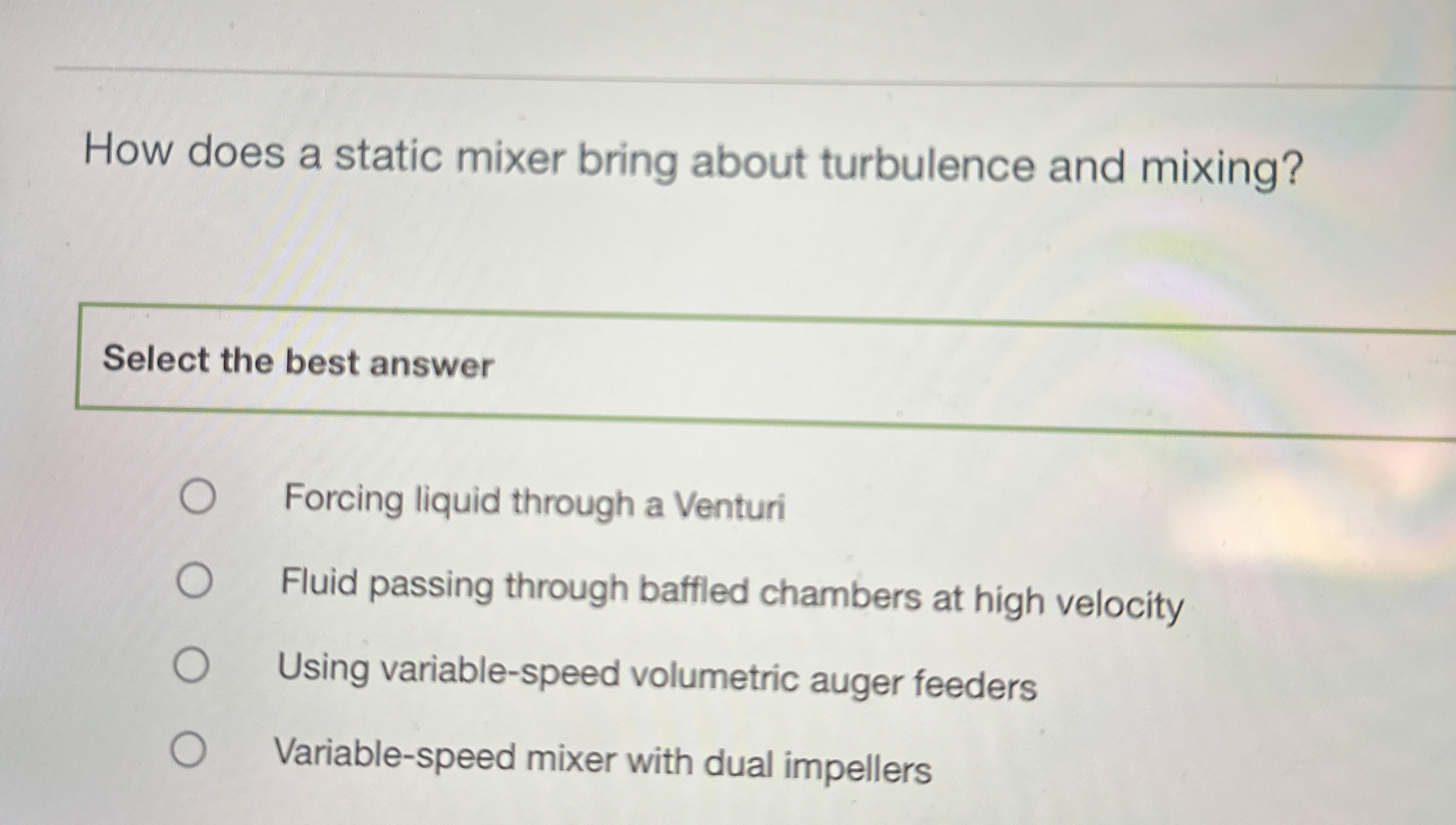 How does a static mixer bring about turbulence