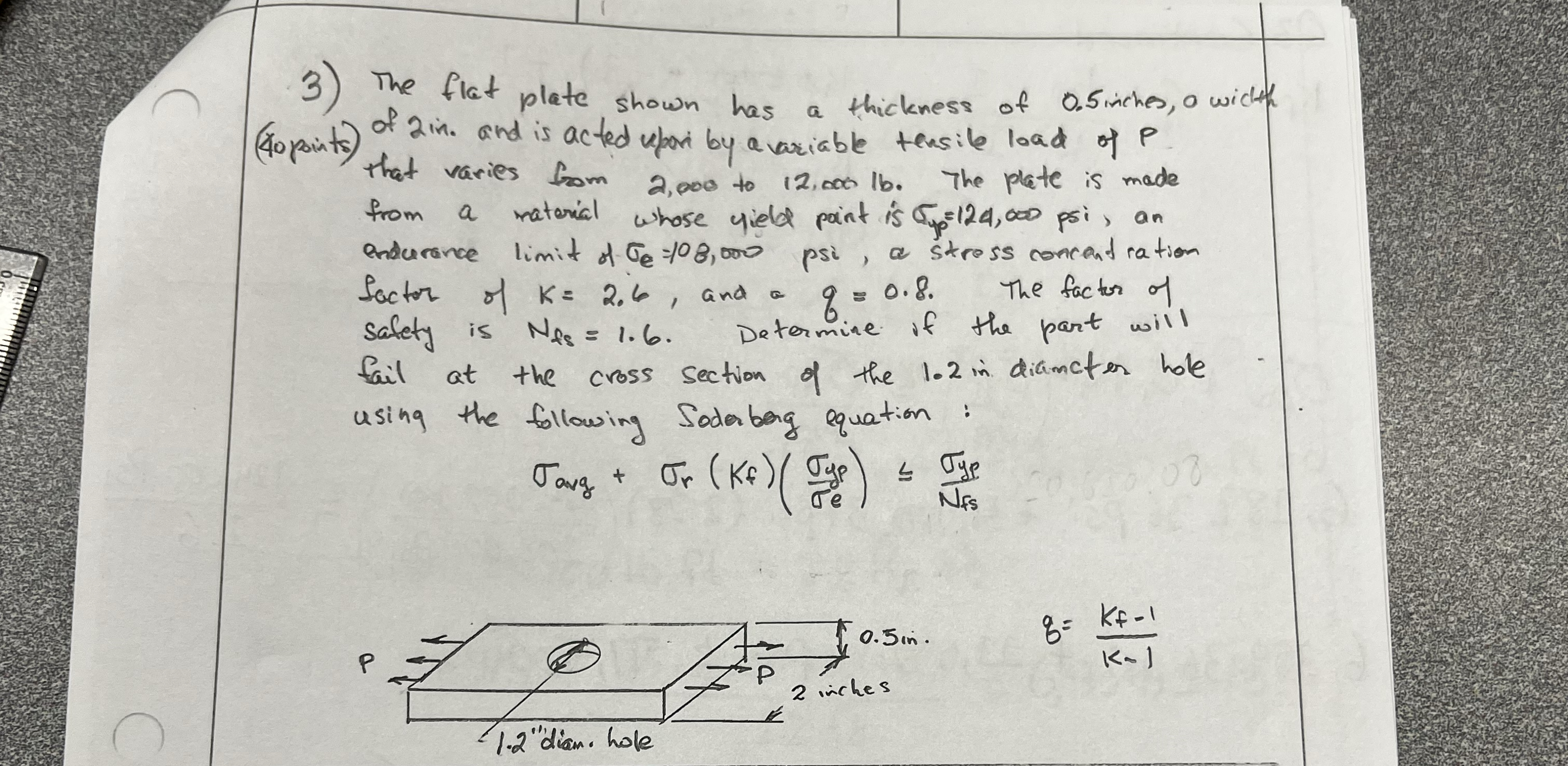 The flat plate shown has a thickness of 0 . 5