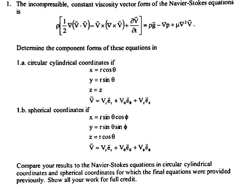 The incompressible, constant viscosity vector