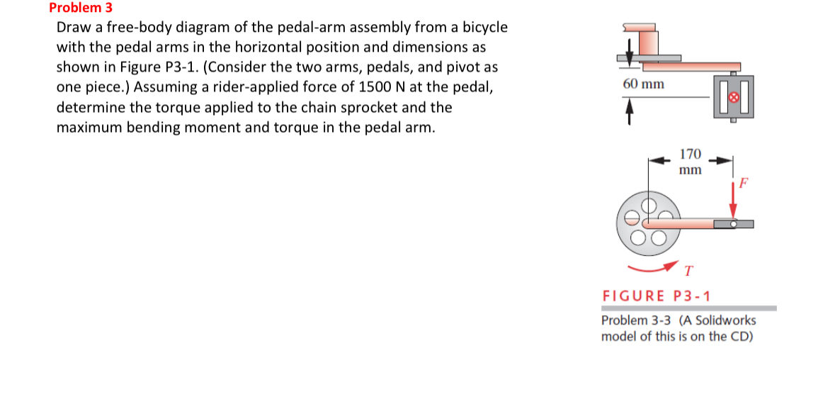 Problem 3 Draw a free - body diagram of the pedal