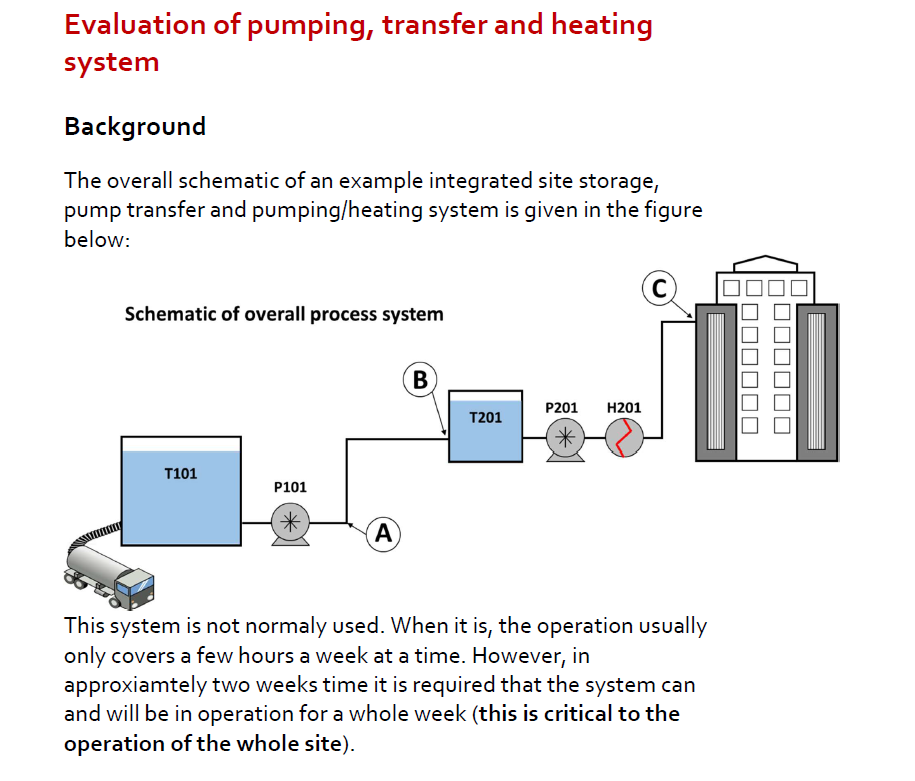 Evaluation of pumping, transfer and heating