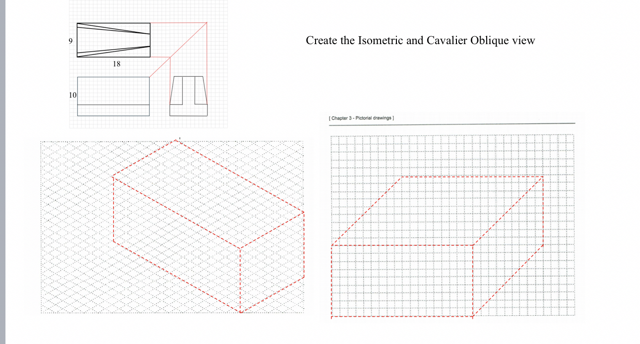 Create the Isometric and Cavalier Oblique view [