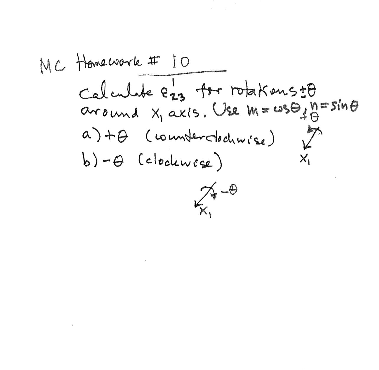 MC Homeworle # 1 0 Calculate 2 3 1 for rotakions