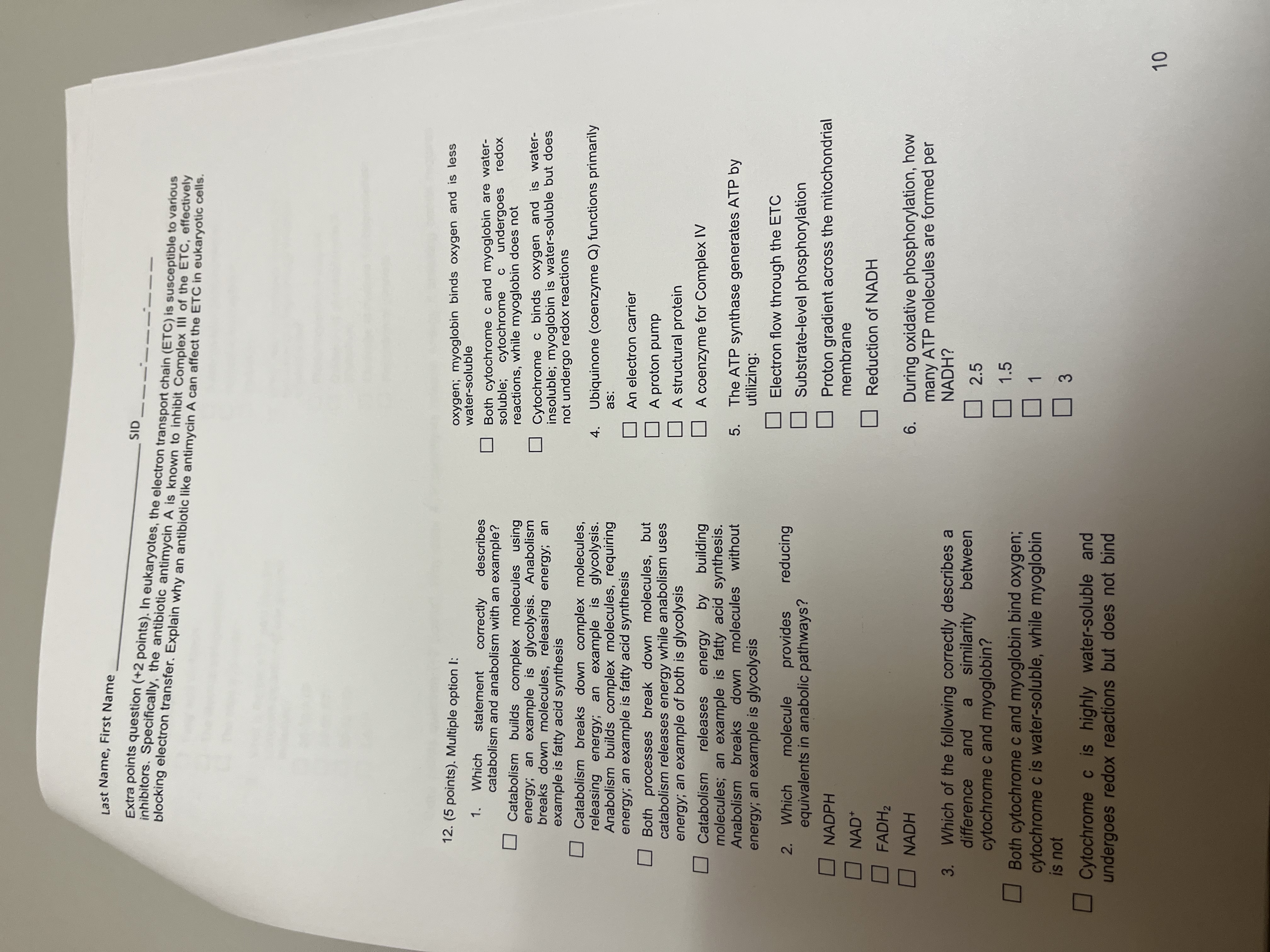 Last Name, First Name SID Extra points question (