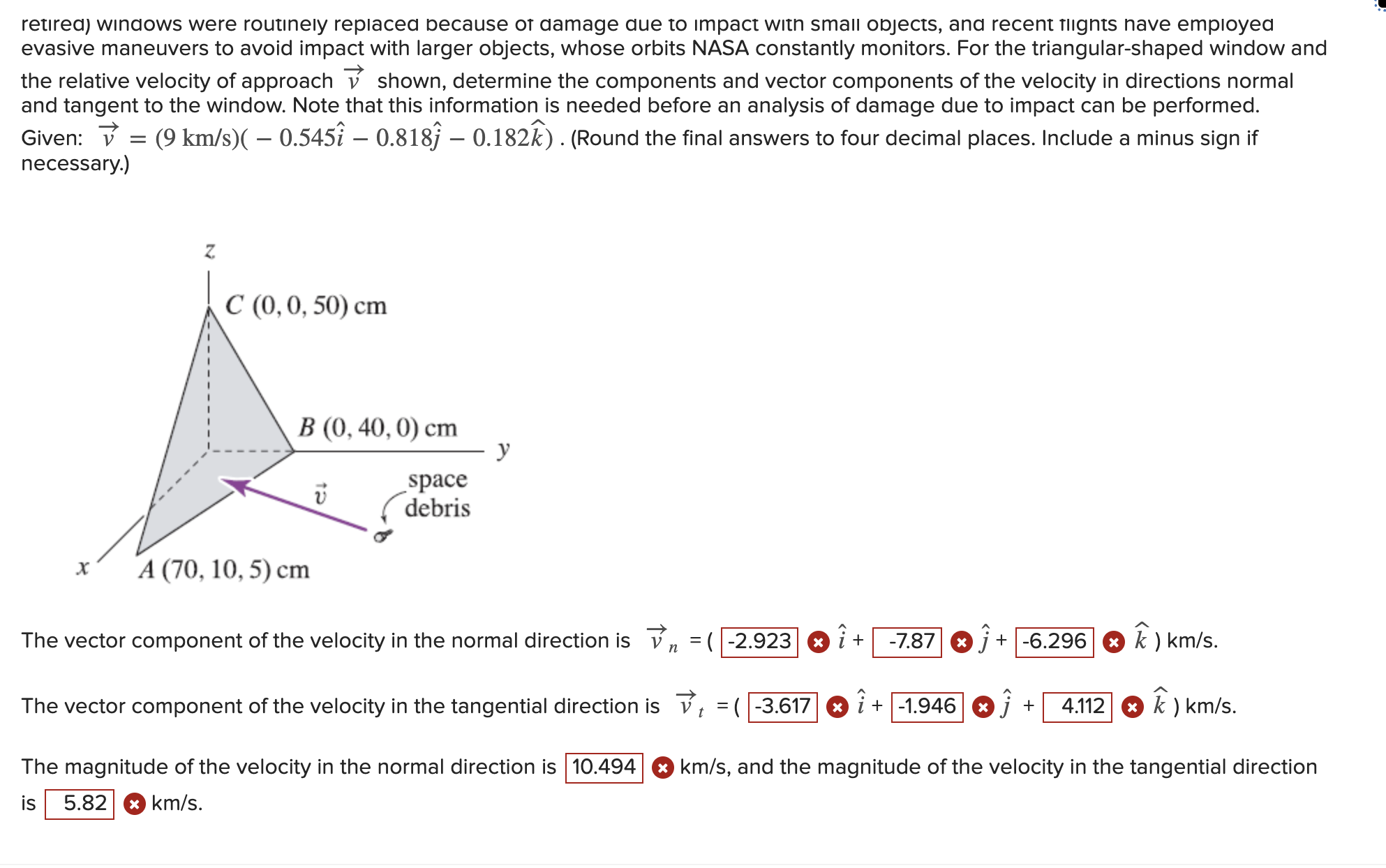 Impact of debris, both natural and artificial, is