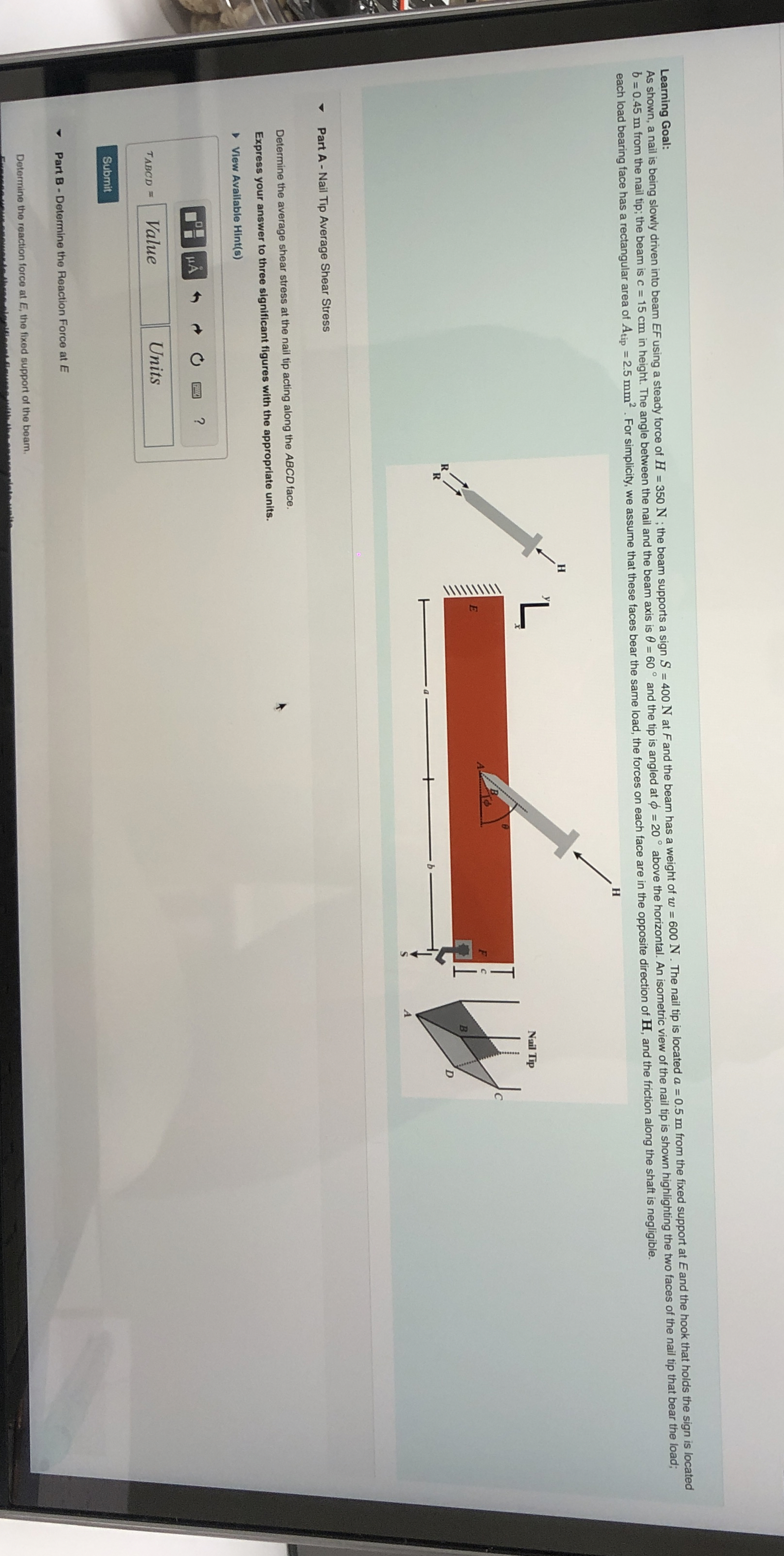 Learning Goal: Part A - Nail Tip Average Shear