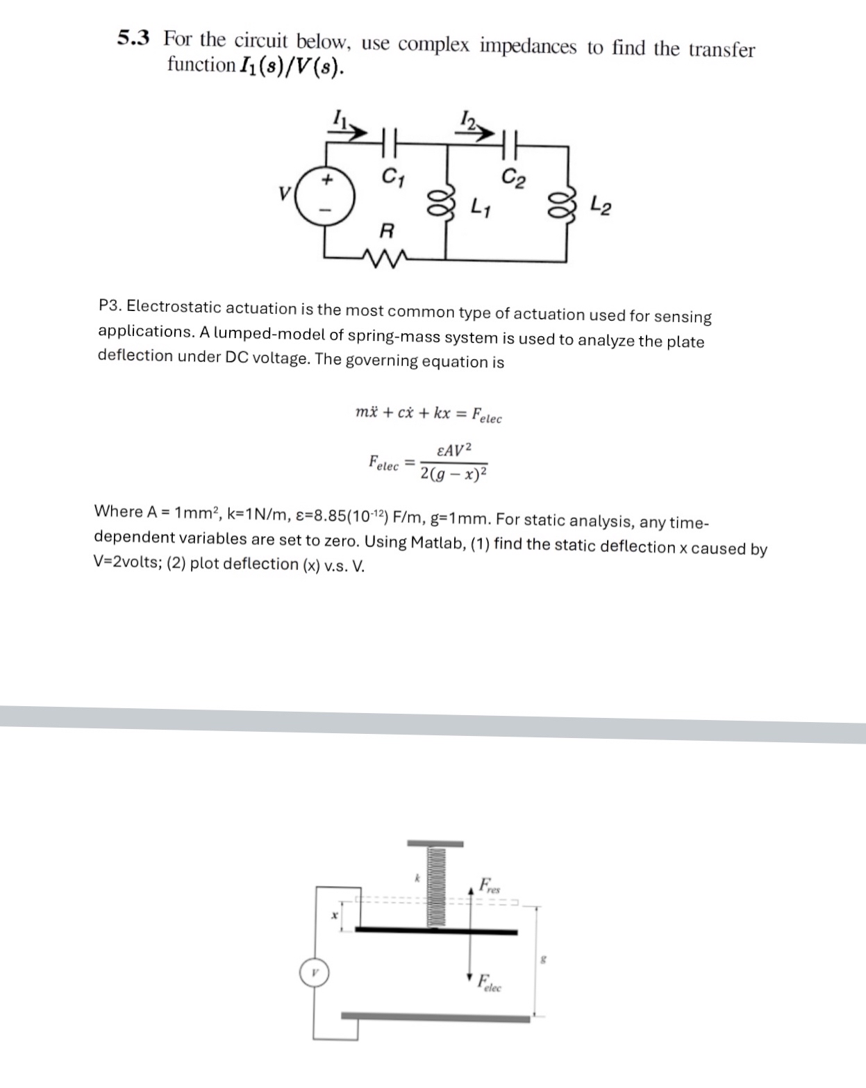 5 . 3 For the circuit below, use complex