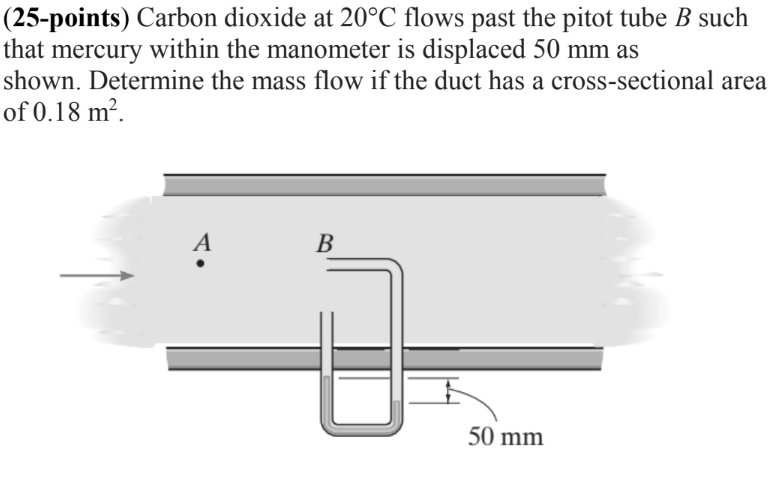 Carbon dioxide at 2 0 \ deg C flows past the