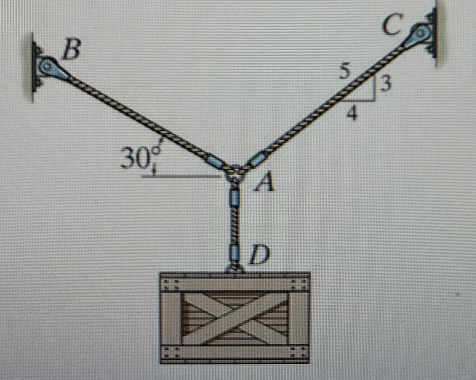 Determine force in cable AB Determine force in