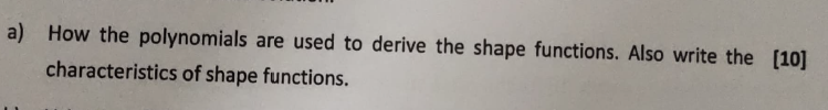 a ) How the polynomials are used to derive the