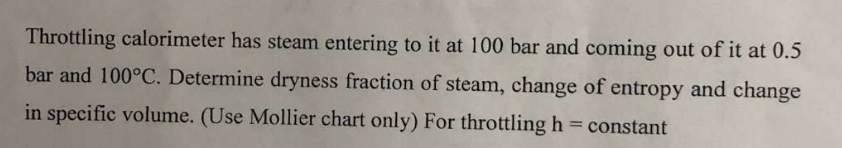 Throttling calorimeter has steam entering to it