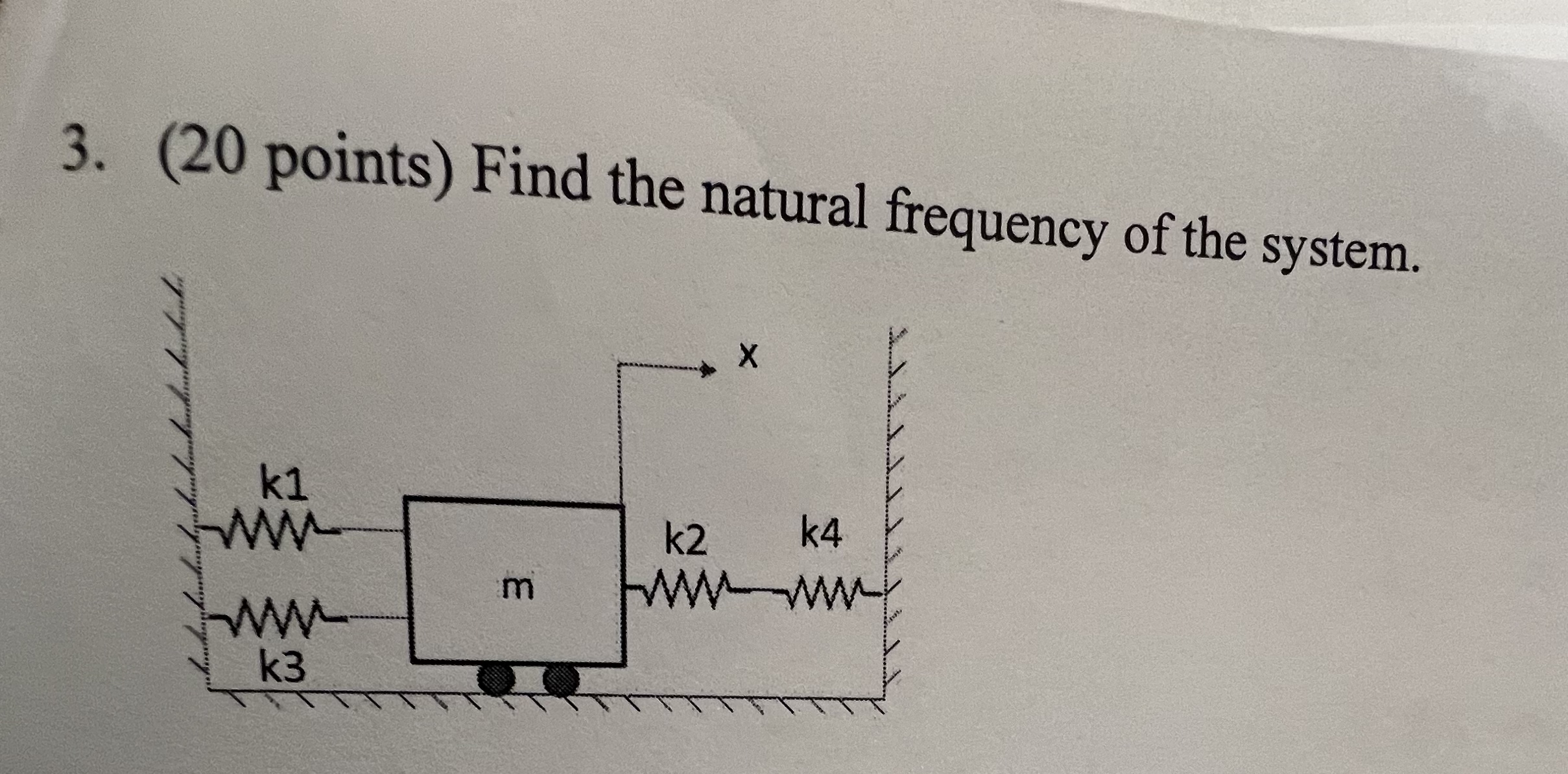 ( 2 0 points ) Find the natural frequency of the