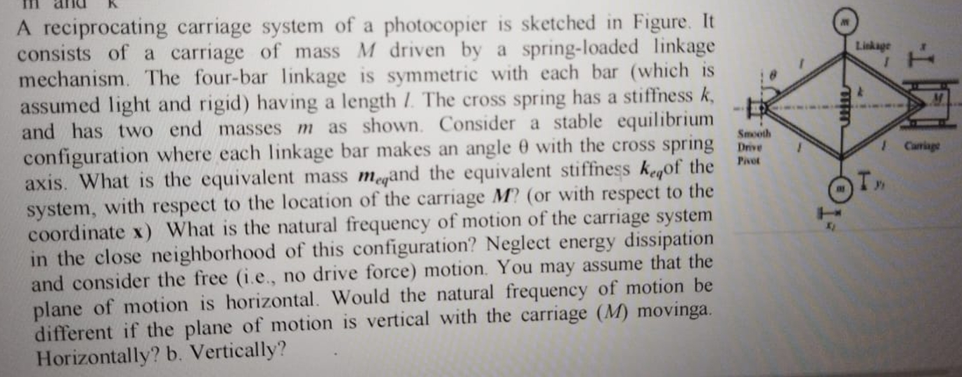 A reciprocating carriage system of a photocopier
