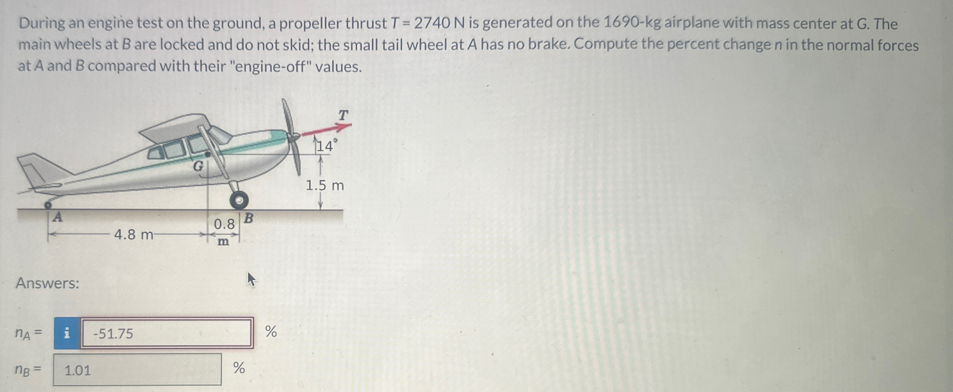 During an engine test on the ground, a propeller