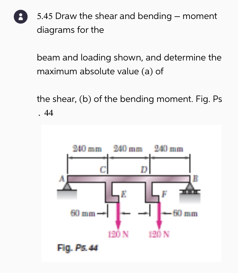 8 5 . 4 5 Draw the shear and bending - moment