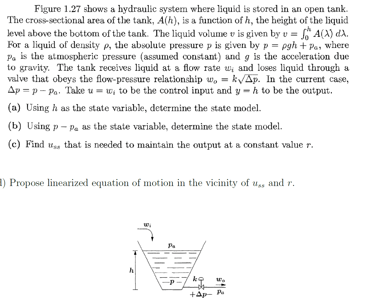 Figure 1 . 2 7 shows a hydraulic system where