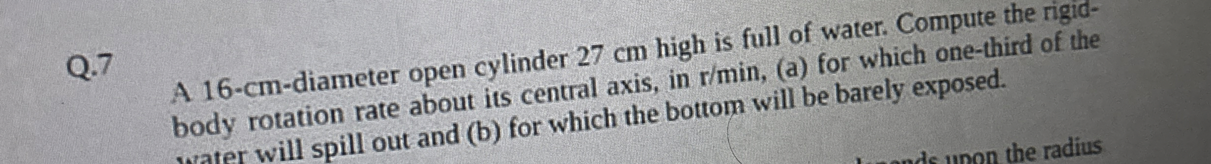 Q . 7 A 1 6 - c m - diameter open cylinder 2 7 cm