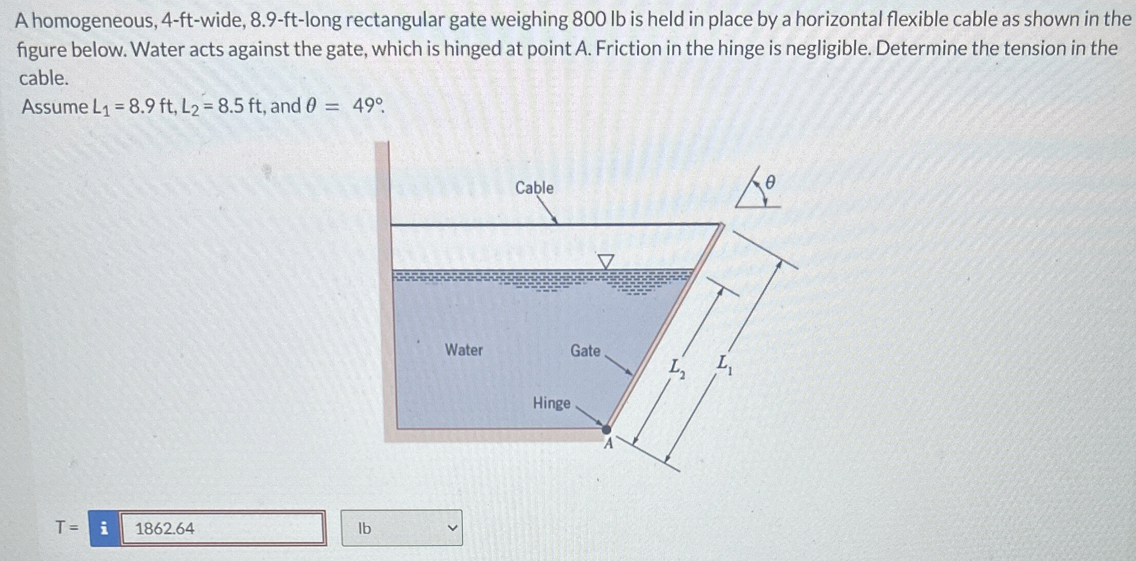 A homogeneous, 4 - ft - wide, 8 . 9 - ft - long