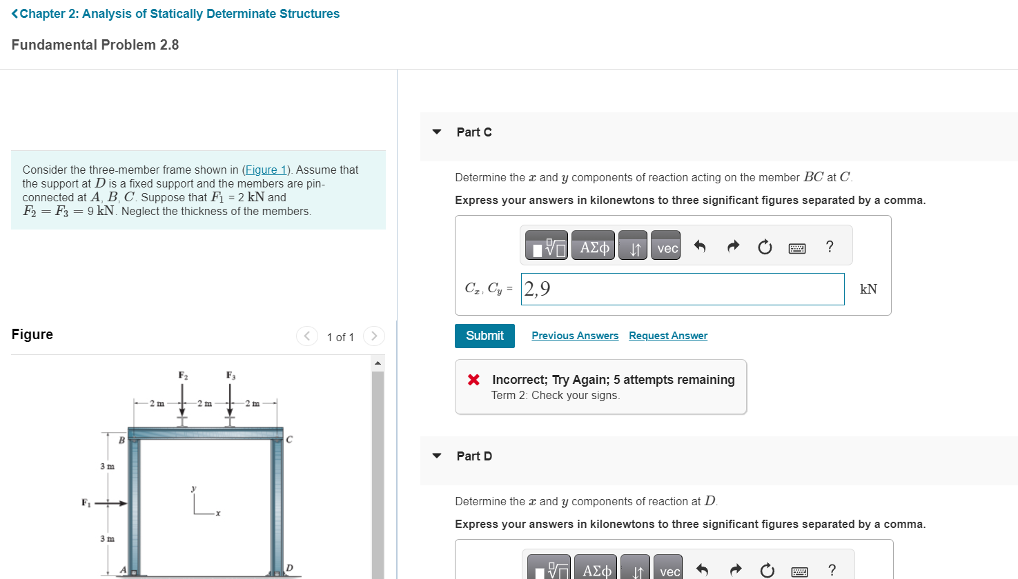 A , B , C F 1 = 2 k N F 2 = F 3 = 9 k N x y B C C