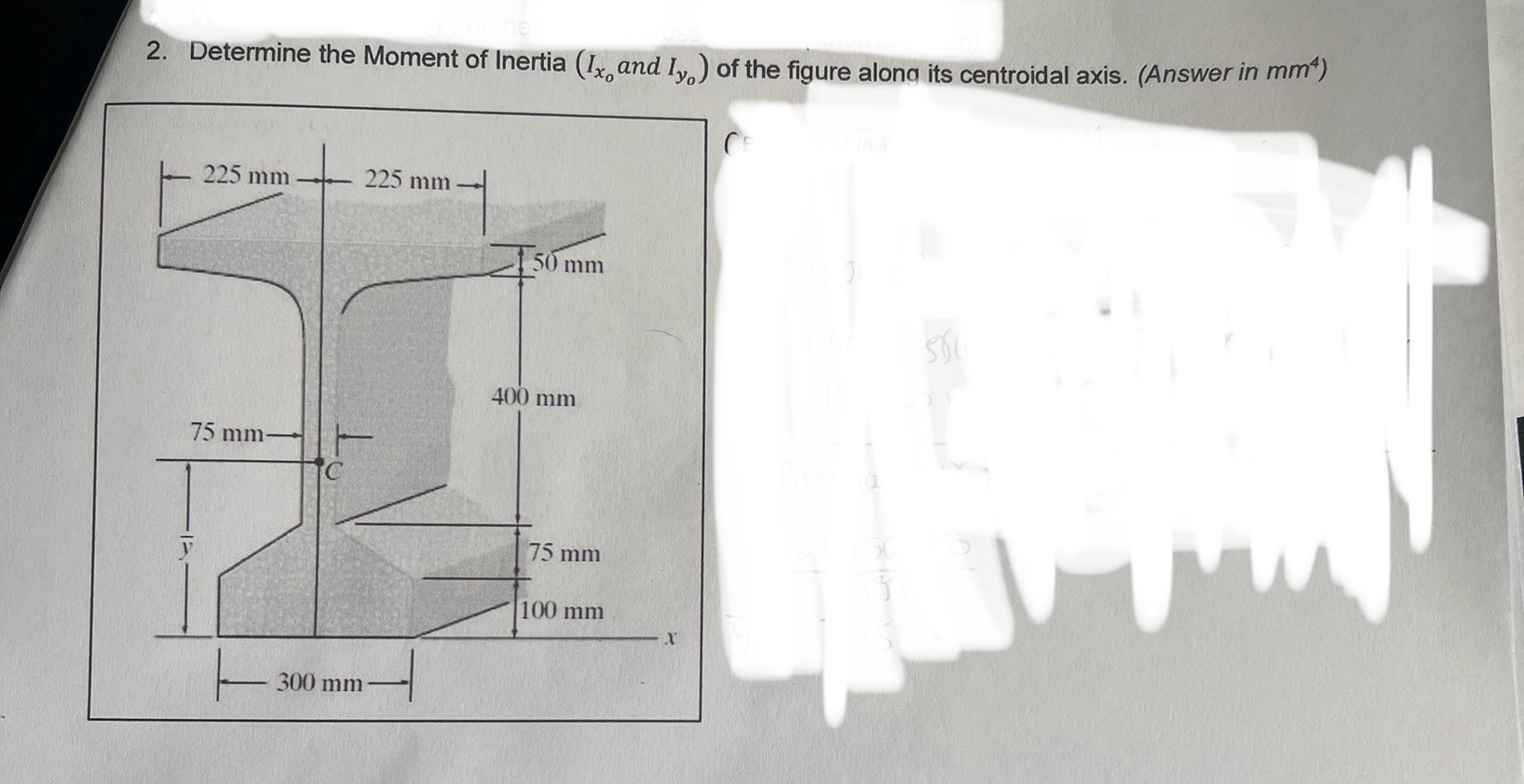 Determine the Moment of Inertia ( I x o and I y o
