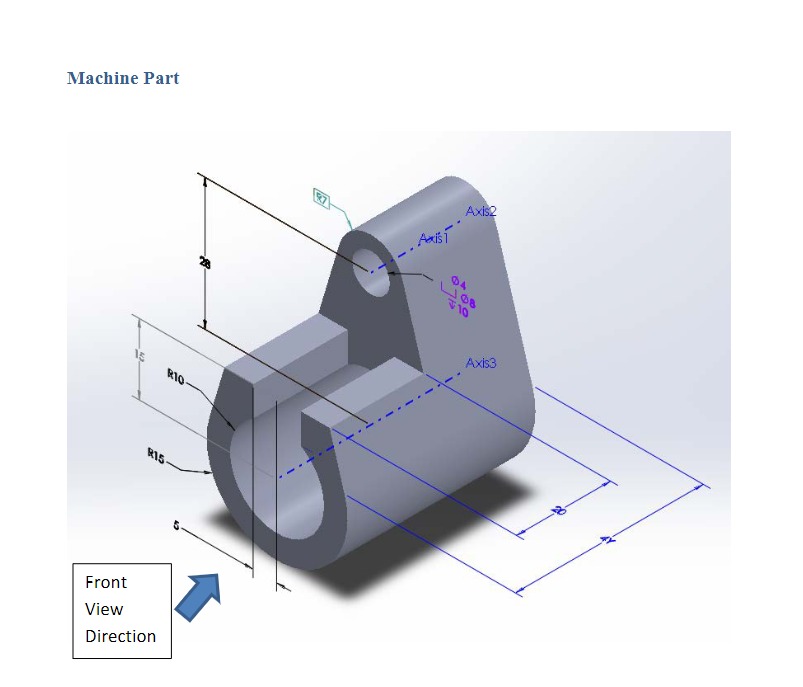 Machine Part Draw the multiview using third -