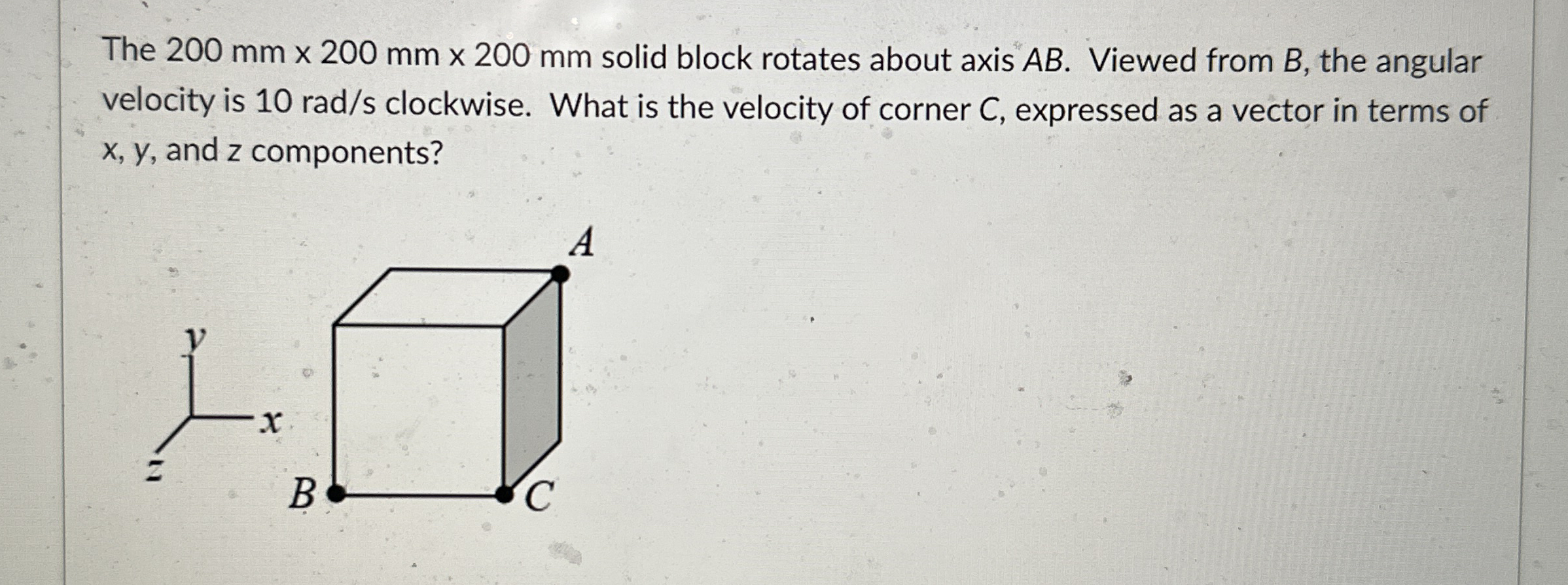 The 2 0 0 m m 2 0 0 m m 2 0 0 m m solid block
