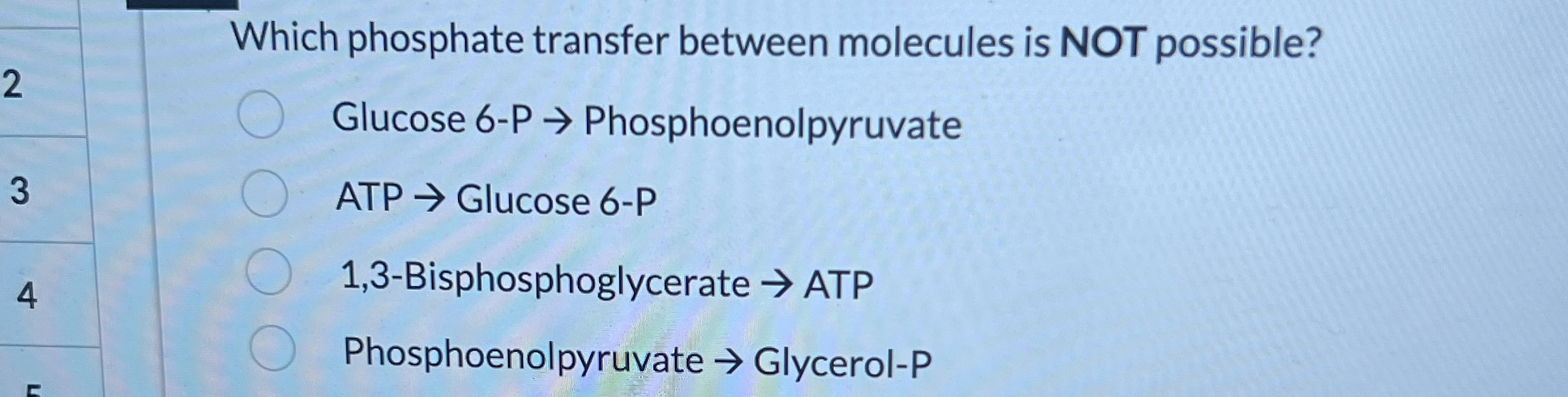 Which phosphate transfer between molecules is NOT