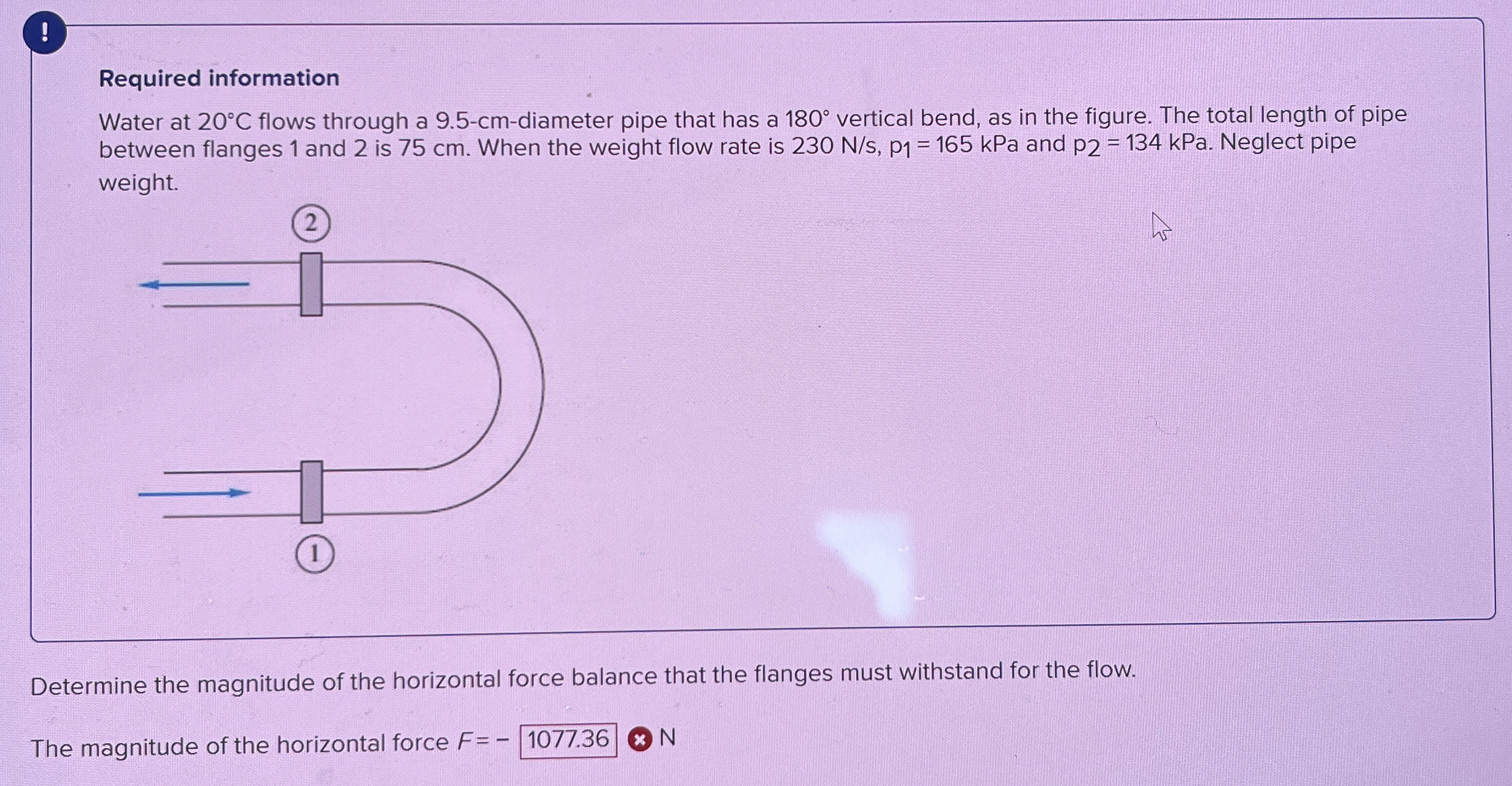 Required information Water at 2 0 C flows through
