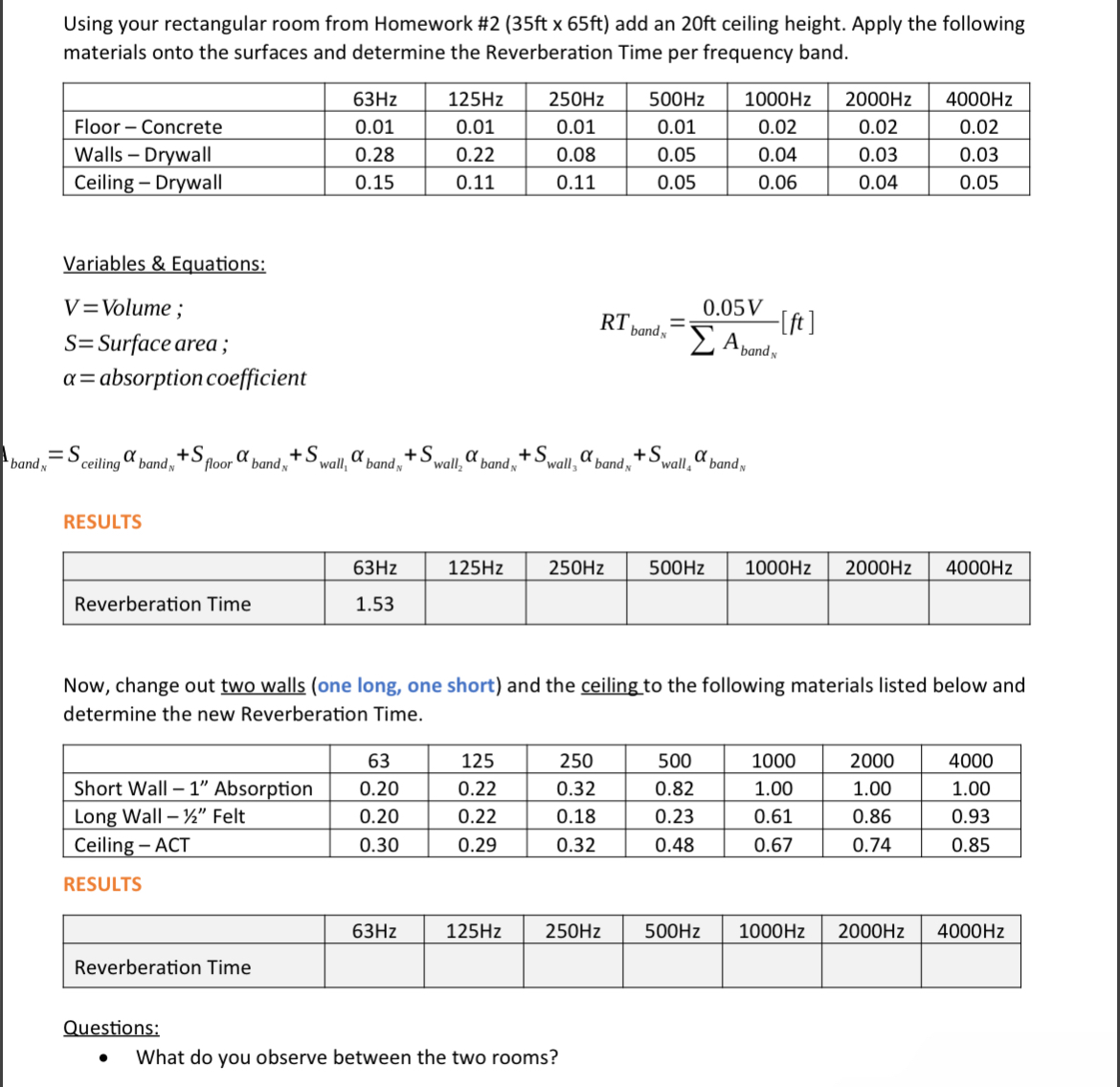 Using your rectangular room from Homework # 2 ( 3