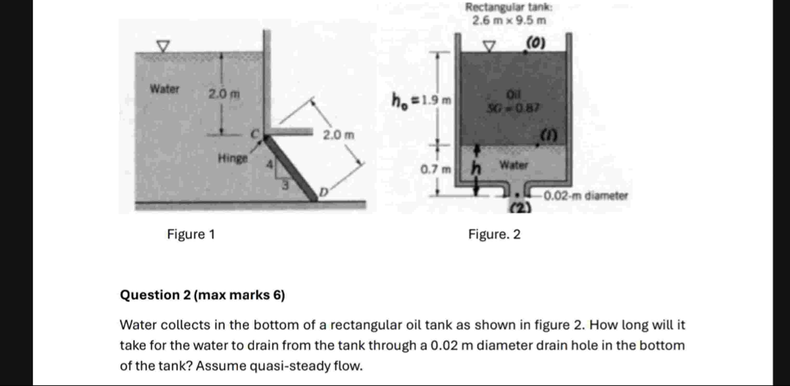 Question 2 Water collects in the bottom of a