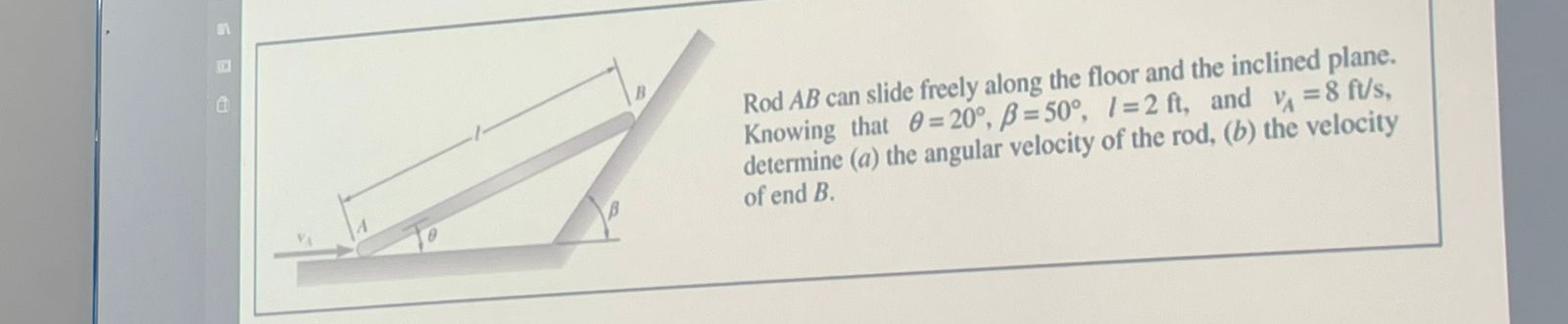 RodAB can slide freely along the floor and the
