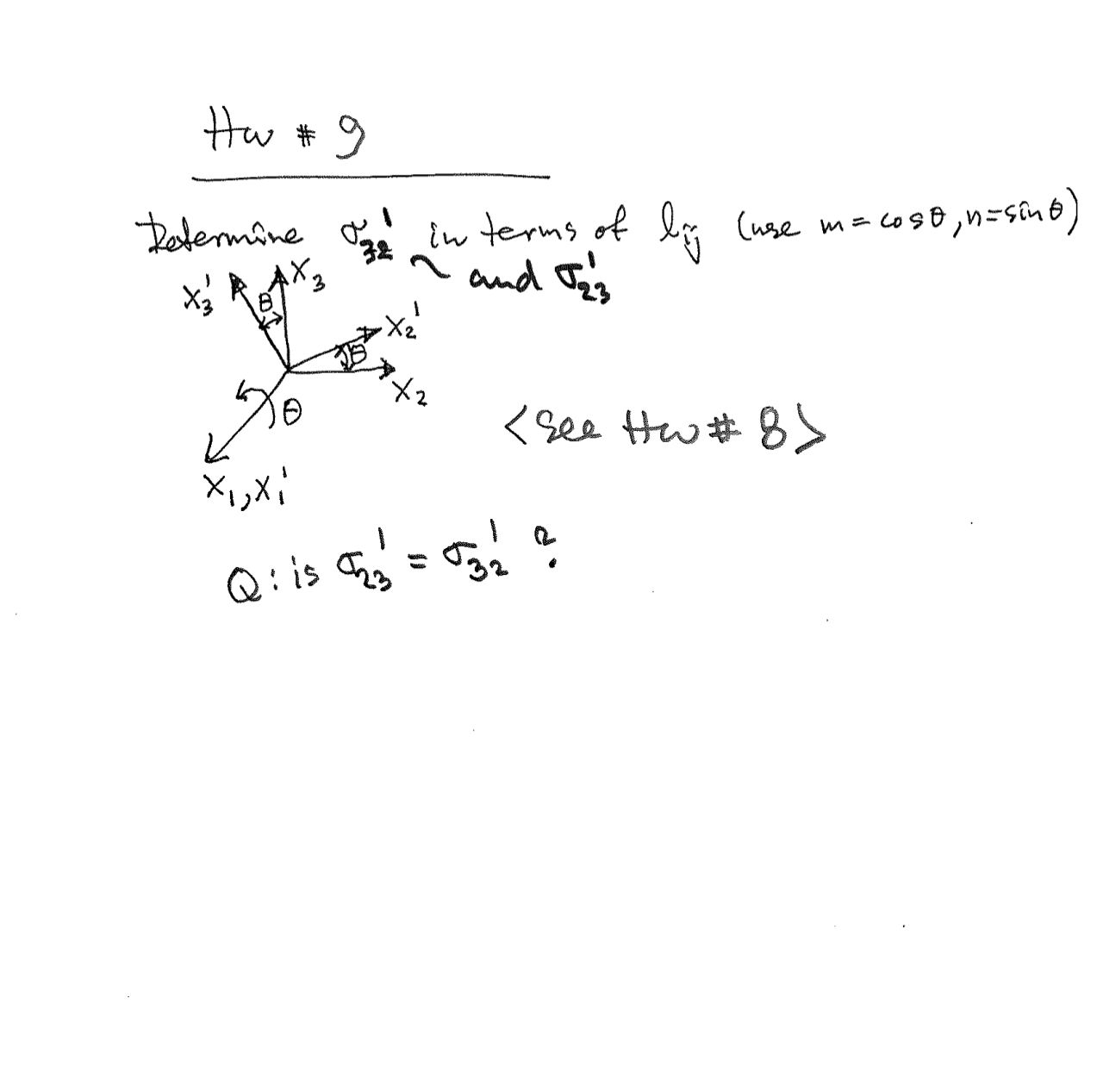 Hw * 9 tetermine 3 2 ' in terms of b i j ( cuse m