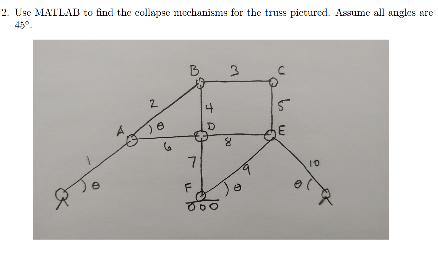 Use MATLAB to find the collapse mechanisms for