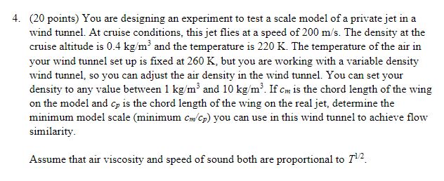 ( 2 0 points ) You are designing an experiment to
