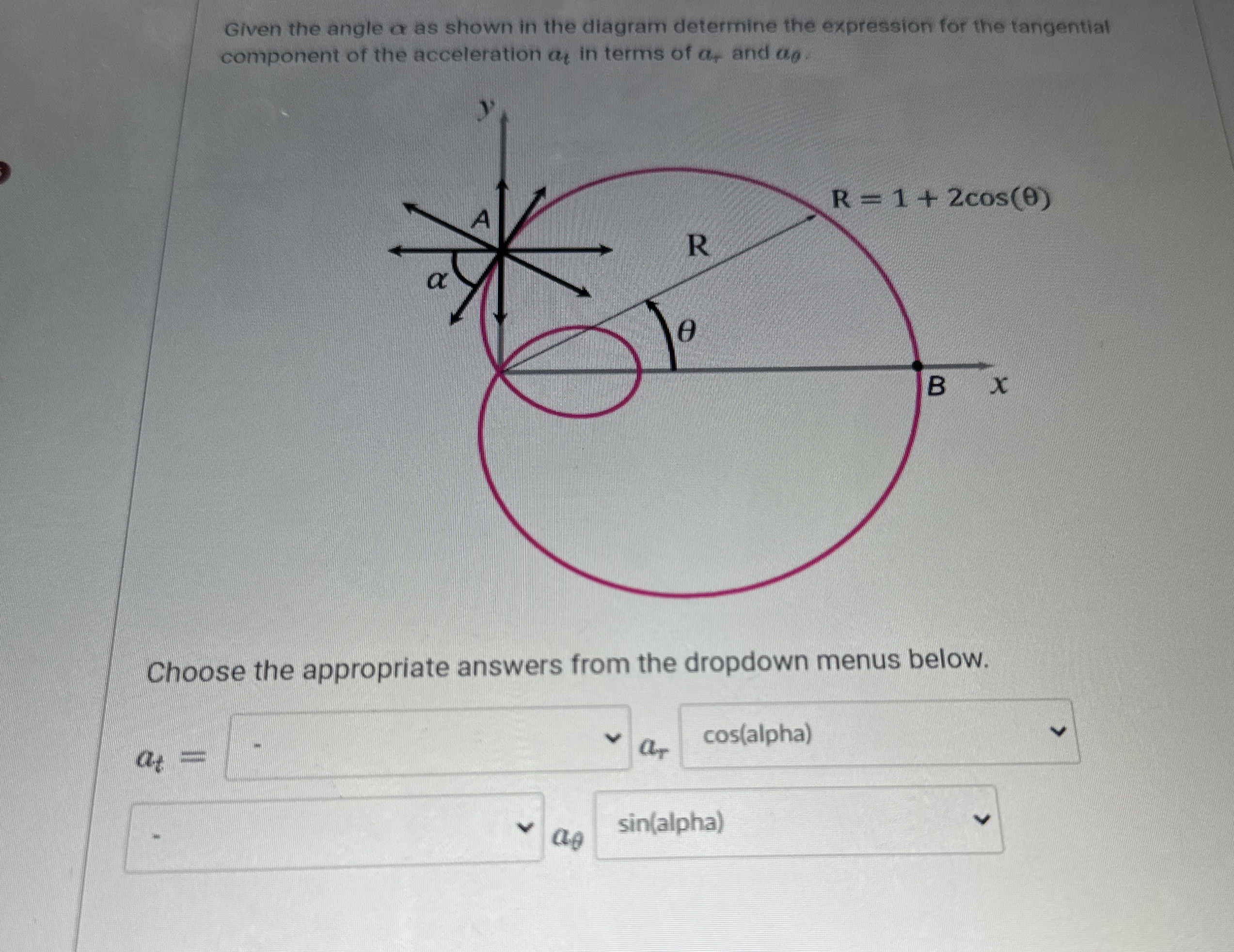 Given the angle as shown in the diagram determine