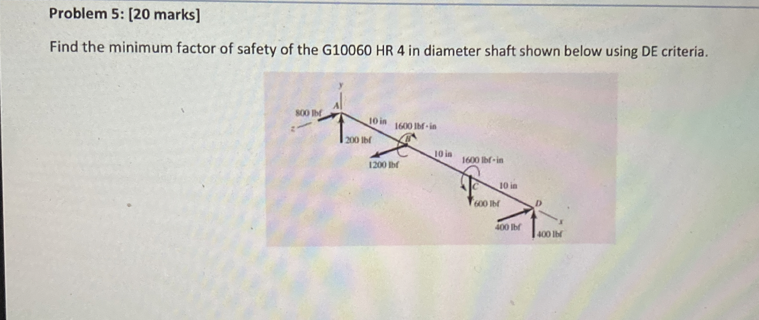 Problem 5 : [ 2 0 marks ] Find the minimum factor