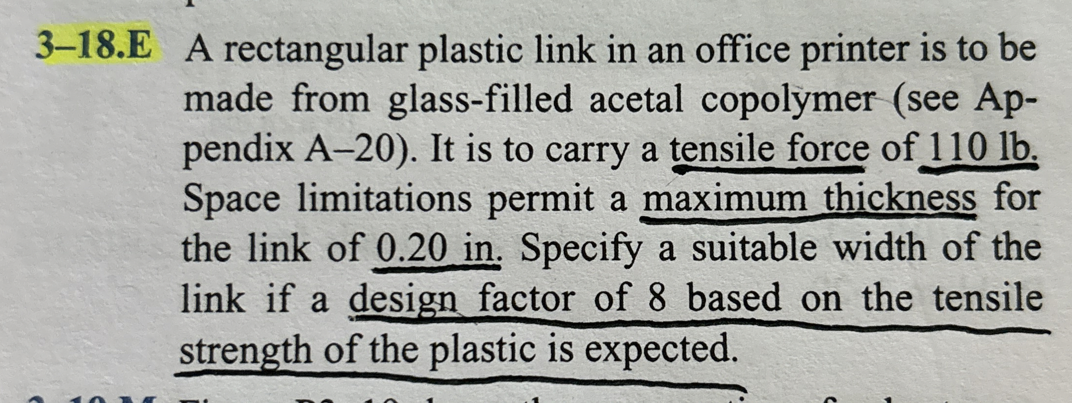 3 - 1 8 . E A rectangular plastic link in an
