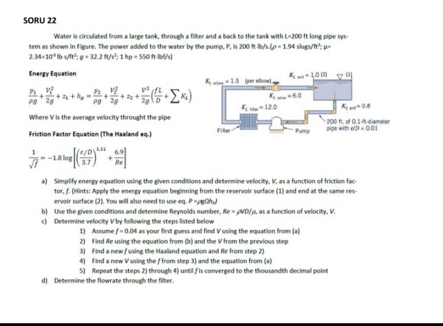 SORU 2 2 Water is circulated from a large tank,