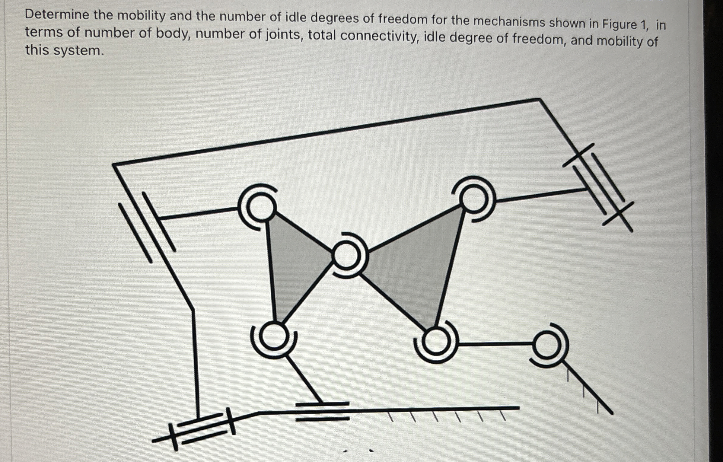 Determine the mobility and the number of idle