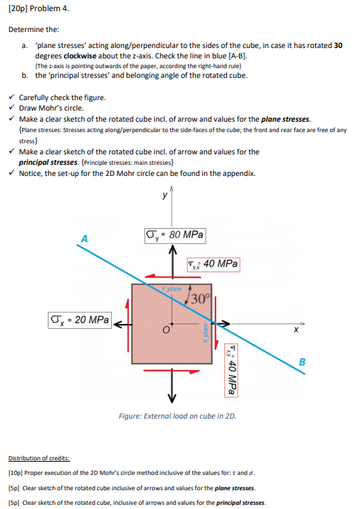 [ 2 0 p ] Problem 4 . Determine the: a . 'plane