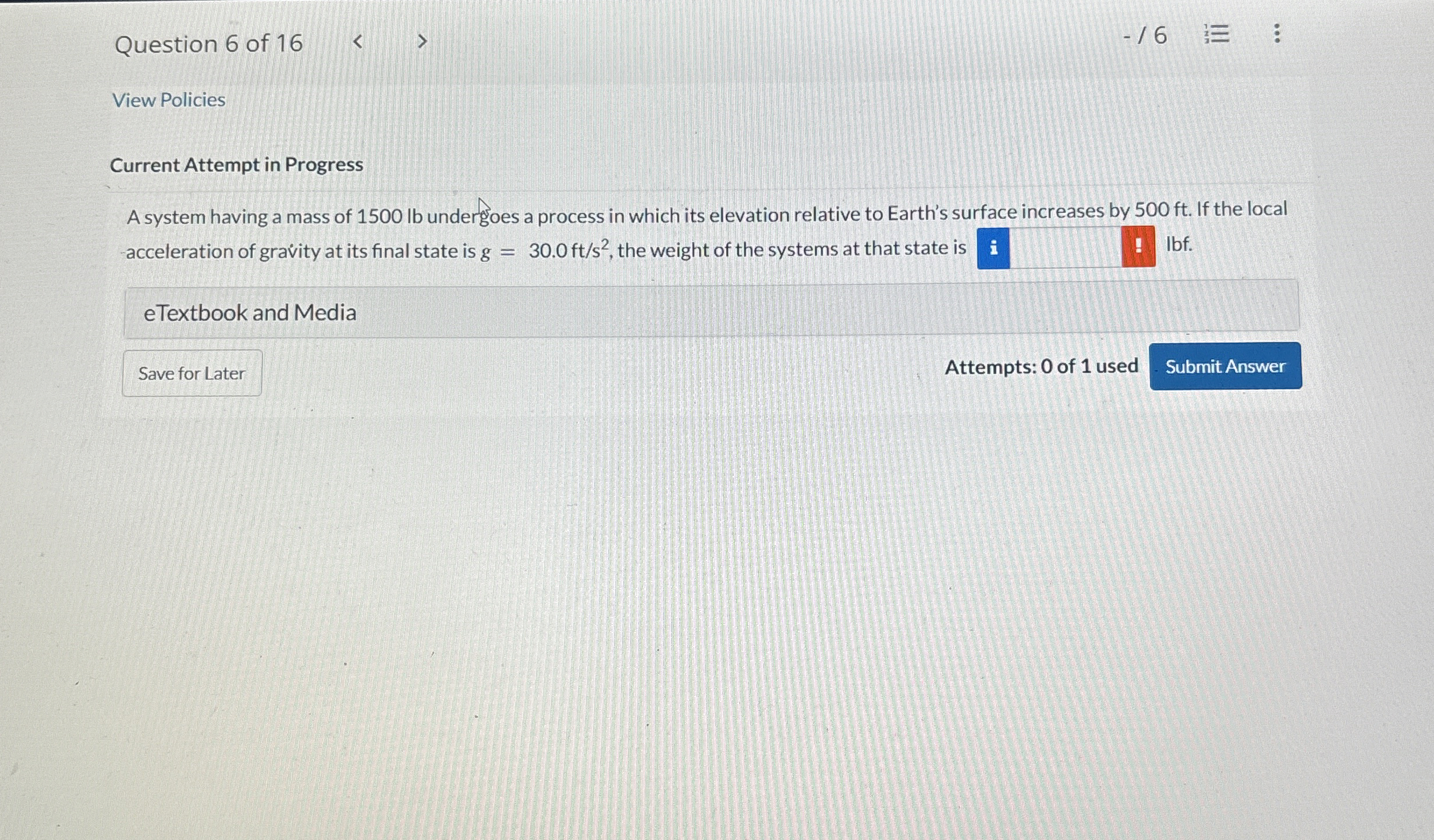 Question 6 of 1 6 - 6 View Policies Current